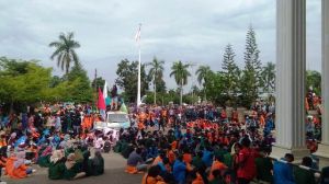 Mahasiswa Minta PJS Gubernur Jambi Dihadirkan Dalam Aksi Tolak UU Omnibuslaw