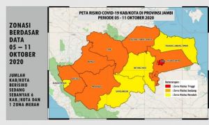 Kota Jambi Masuk Zona Merah Risiko Tinggi Penyebaran Covid-19 