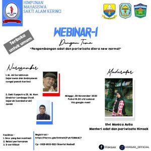 Himsak Gelar Webinar Pengembangan Adat dan Pariwisata di Era New Normal