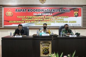Rakor Eksternal Kapolres Muaro Jambi Bahas Pilkada Jelang Pemungutan Suara