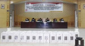 Terapkan Prokes Ketat, Pleno KPU Rampung Anwar Sadat - Hairan Pemenang Pilkada Tanjab Barat