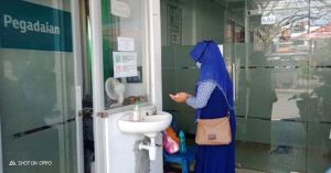 Pegadaian Kualatungkal Lakukan Pembatasan Antrean Cegah Penyebaran Covid-19