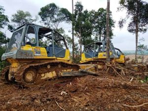 Alat Berat Masuk ke Desa Sungai Langkap, Warga Nyatakan Protes