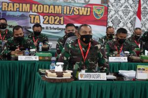 Danrem 042/Gapu Ikuti Rapim Kodam II/Sriwijaya Tahun 2021