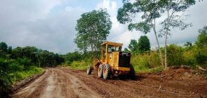 Jalan TMMD di Sungai Terap Mulai Diratakan