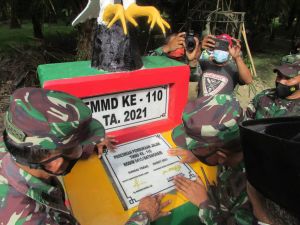 Bukti Sejarah, Prasasti TMMD 110 di Desa Sungai Terap Dipasang