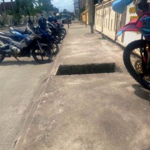 Besi Penutup Trotoar Dalam Kota Tungkal Raib Digondol Maling