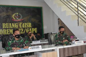 Kasiter Korem 042/Gapu Rakor bersama Aster KASAD Bahas Kesiapan TMMD 111 Tahun 2021