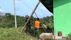 Satgas TMMD Percantik Bangunan PAUD di Desa Bukit Beringin