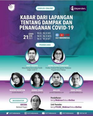 AJI Indonesia Gelar Diskusi Kabar Lapangan Tentang Dampak dan Penanganan Covid-19