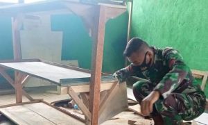 Satgas TMMD Tunjukkan Kreatifitasnya Di Bukit Beringin