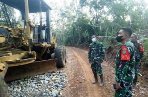 Dansatgas Kembali Pantau Pengerasan Jalan Hubungkan Dua Kecamatan di Desa Bukit Beringin