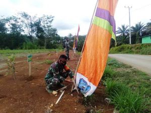 Siapkan Lokasi Hingga Pasang Umbul-Umbul  Jelang Penutupan TMMD