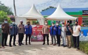 PC PMII dan PC IPNU Gandeng Polres Tanjabbar Gelar Vaksinasi 