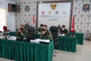 Danrem 042/Gapu Ikuti Rapat Penerapan PPKM Level IV di Kota Jambi Secara Virtual