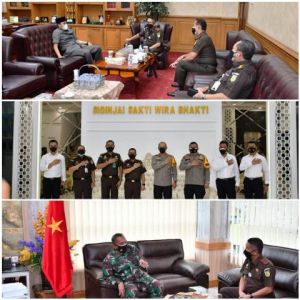 Hari Pertama Bertugas, Kajati Sapta Temui Kapolda, Danrem dan Ketua DPRD