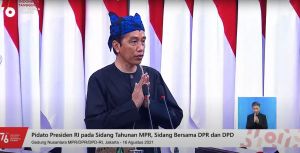 Presiden Berbaju Adat Baduy Saat Sampaikan Pidato Kenegaraan di Gedung Nusantara