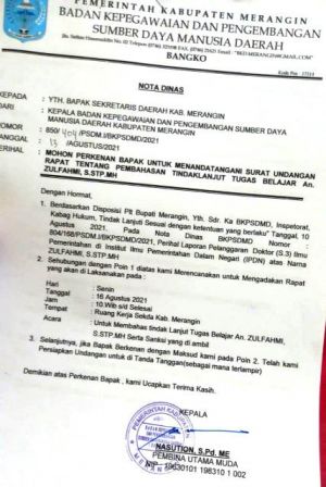 Sekda Jadwal Padat, Rapat Bahas Sanksi ASN Merangin yang jadi DPO PETI Ditunda