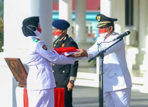 Khidmat, Bupati Anwar Sadat Inspektur Upacara Pengibaran Bendera HUT RI ke-76