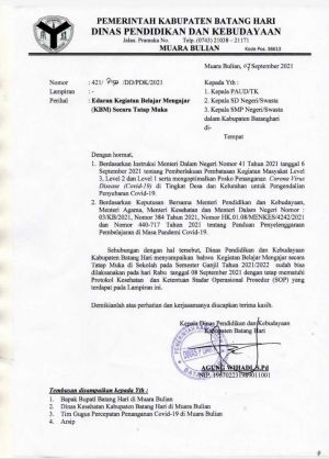 Pembelajaran Tatap Muka Di Batanghari Diizinkan Dengan Prokes Ketat