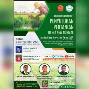 Hadirkan KPPN, Agribisnis UNJA - PERHEPI Jambi Bahas Inovasi Penyuluhan Pertanian di Era New Normal