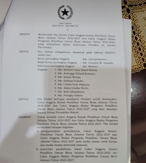 Timsel KPU dan Bawaslu RI Ditetapkan, Juri Ardiantoro Jadi Ketua 