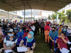 Vaksinasi Polsek Sungai Gelam, Warga Tertib Patuh Protokol Kesehatan