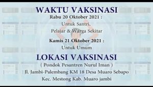 Ponpes Nurul Iman Gelar Vaksinasi, Termasuk Untuk Warga Sekitar