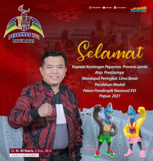 Al Haris : Selamat Atas Perolehan Medali Kontingen Jambi di Laga Peparnas Papua