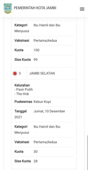 Besok 3 Puskesmas Di Jambi Gelar Vaksinasi Untuk Bumil
