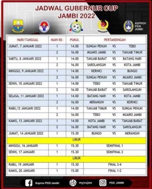 Gubernur Cup : Batanghari Unggul 1:0 dari Tanjab Barat, Kota Jambi Bantai Sarolangun 3:0