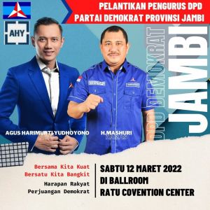Sudah Final, Pengurus Demokrat Dibawah Nahkoda Mashuri Dilantik 12 Maret