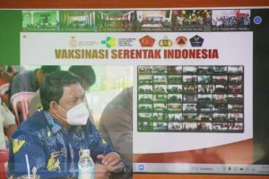 Wabup Hairan Ikuti Rakor Vaksinasi Serentak Bersama Kapolri Secara Virtual