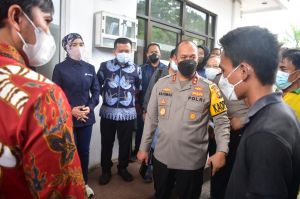 Kapolda, Gubernur dan Ketua DPRD Provinsi Jambi Dampingi Kunker Dirut Pertamina ke SPBU