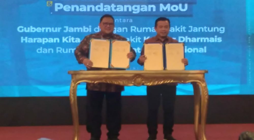 Penandatanganan Perjanjian Kerjasama antara RSUD Raden Mattaher Jambi dengan Tiga Rumah Sakit Nasional.