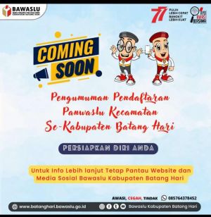 Siap-Siap, Perekrutan Panwascam Untuk Pemilu Dimulai September