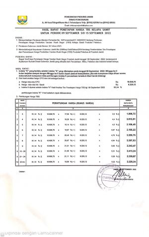 Terjadi Kenaikan Harga, Berikut Harga TBS Kelapa Sawit Jambi Periode 9-15 September 