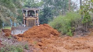 Jalan TMMD 115 di Desa Kembang Seri Baru Batanghari Mulai Dikerjakan