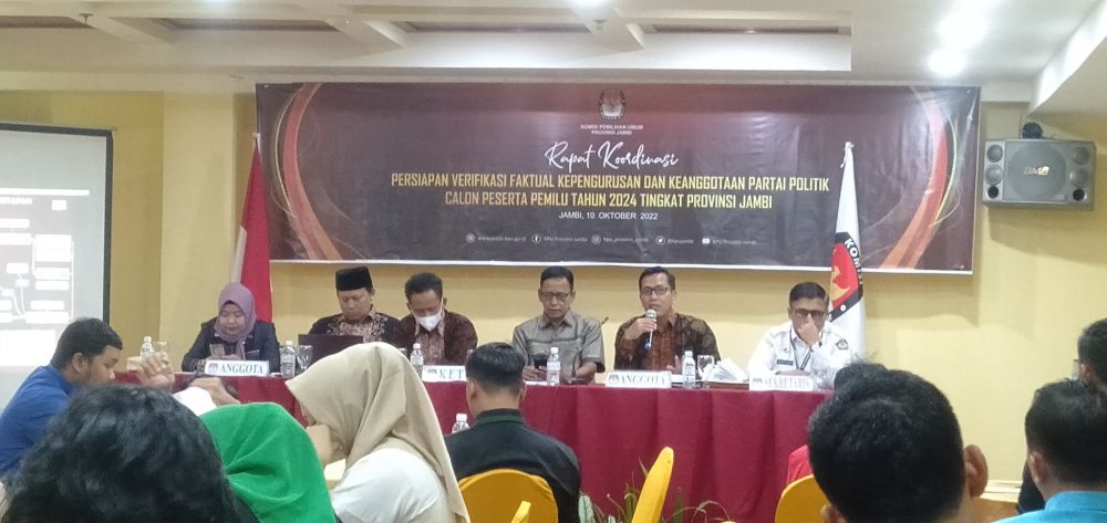 Suasana Rakor Persiapan Verifikasi Faktual Kepengurusan dan Keanggotaan Partai Politik.