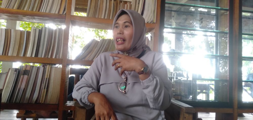 Foto : Ketua Himpunan Wanita Disabilitas Indonesia (HWDI) Provinsi Jambi Rts Dewi Saat Menceritakan Awal Mula Ia Termotivasi Ingin Menjadi Perwakilan Penyandang Disabilitas dan Perempuan di Legislatif 2024 Mendatang.