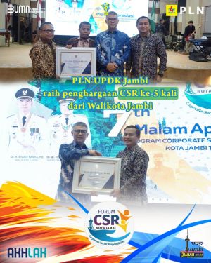 Dukung Pembangunan Keberlanjutan, PLN UPDK Jambi Raih Penghargaan Walikota Jambi