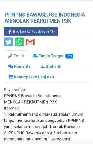 Staf Bawaslu se-Indonesia Buat Petisi Tolak Rekrutmen PPPK Bawaslu