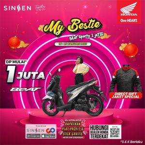 My Bestie, Bawa Pulang Honda BeAT Sporty DP Hanya Rp 1 Jetie