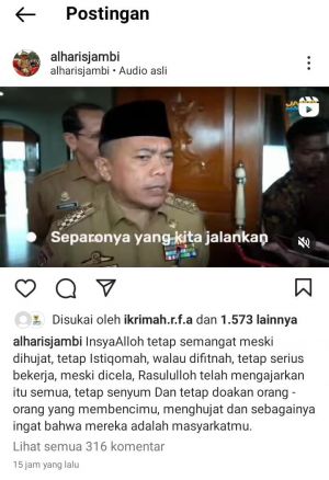 Postingan Haris di IG Soal Batubara Tuai Banyak Komentar, Netizen: Solusi Pak, Bukan Kata Mutiara 