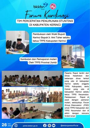 Percepatan Penurunan Stunting, TPPS BKKBN Provinsi Jambi Kunjungi Kota Sungai Penuh dan Kerinci
