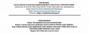 BREAKING NEWS: Ini 6 dan 10 Besar Bawaslu Zona 2 Jambi
