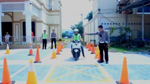 Satlantas Polresta Jambi Berlakukan Skema Ujian SIM dengan Bentuk Huruf S