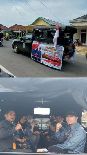 Sosialisasi Pemilu, Panwascam Danau Teluk Ikut Pawai Bersama Masyarakat