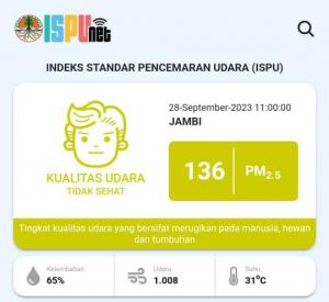Kualitas Udara di Jambi Tidak Sehat, Kebijakan Libur Sekolah Ditentukan Hari Ini
