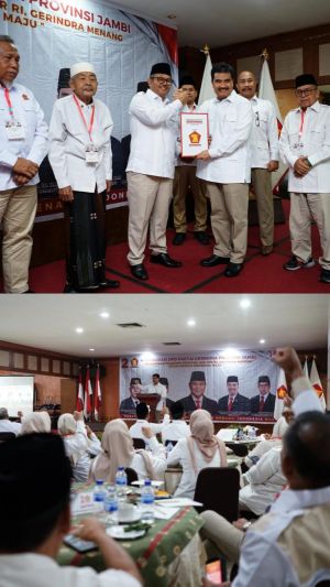 Tegak Lurus Menangkan Prabowo, SAH Tancap Gas Pimpin Konsolidasi DPD  Gerindra Provinsi Jambi